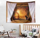 Jack-o-lantern Kitten 3D Wall Hang Cloth Tapestry Fabric Decorations Decor