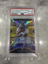 2020 Panini Select Chronicles GOLD AUTO Prizm Jalen Reagor Eagles 08/10 PSA 8.5