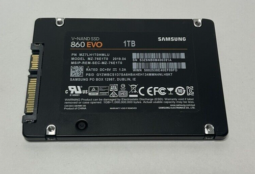 SAMSUNG 1TB 860 EVO 2.5" SATA SSD MZ-76E1T0 Solid State Drive - Tested - Afbeelding 2 van 2