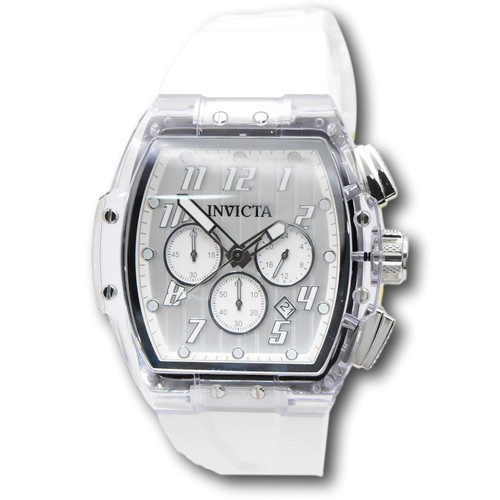 Invicta S1 Rally Crystal Men's 47mm Clear Case White Dial Chrono Watch 45481 - Picture 2 of 16