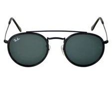Ray-Ban Sunglasses RB3647N Round Double Bridge Black Frame Dark Grey Lens 51mm