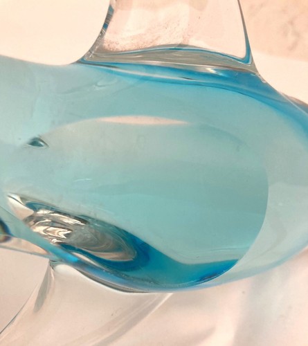 Pair of FM Konstglas ART GLASS SHARK SCULPTURES Large Sizes and RARE - Picture 18 of 18
