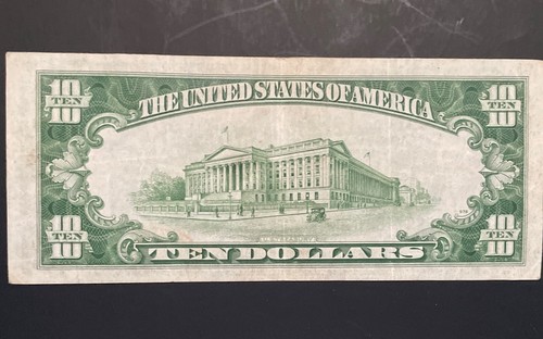 1934 A -ERROR- 'Gas Pump' Note- $10 Bill- AU Excellent Condition-90yearsOld - Picture 4 of 14