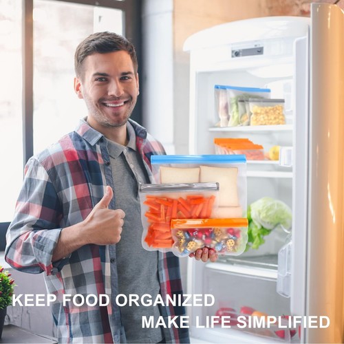 6 Pack Reusable Gallon Freezer Bags Dishwasher Safe Bpa Free Reusable 1 Gallon B - Picture 4 of 7