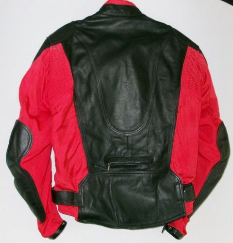 Joe Rocket Leather Motorcycle Jacket Men's Size 46 Armored Red Black Cordura - Picture 4 of 6