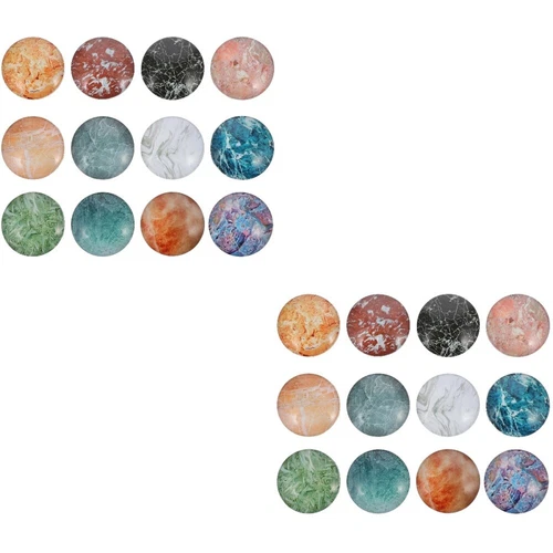  Set of 2 Kühlschrankmagnet Aus Marmor Marmorglas-Cabochons Glas-Patch-Aufkleber
