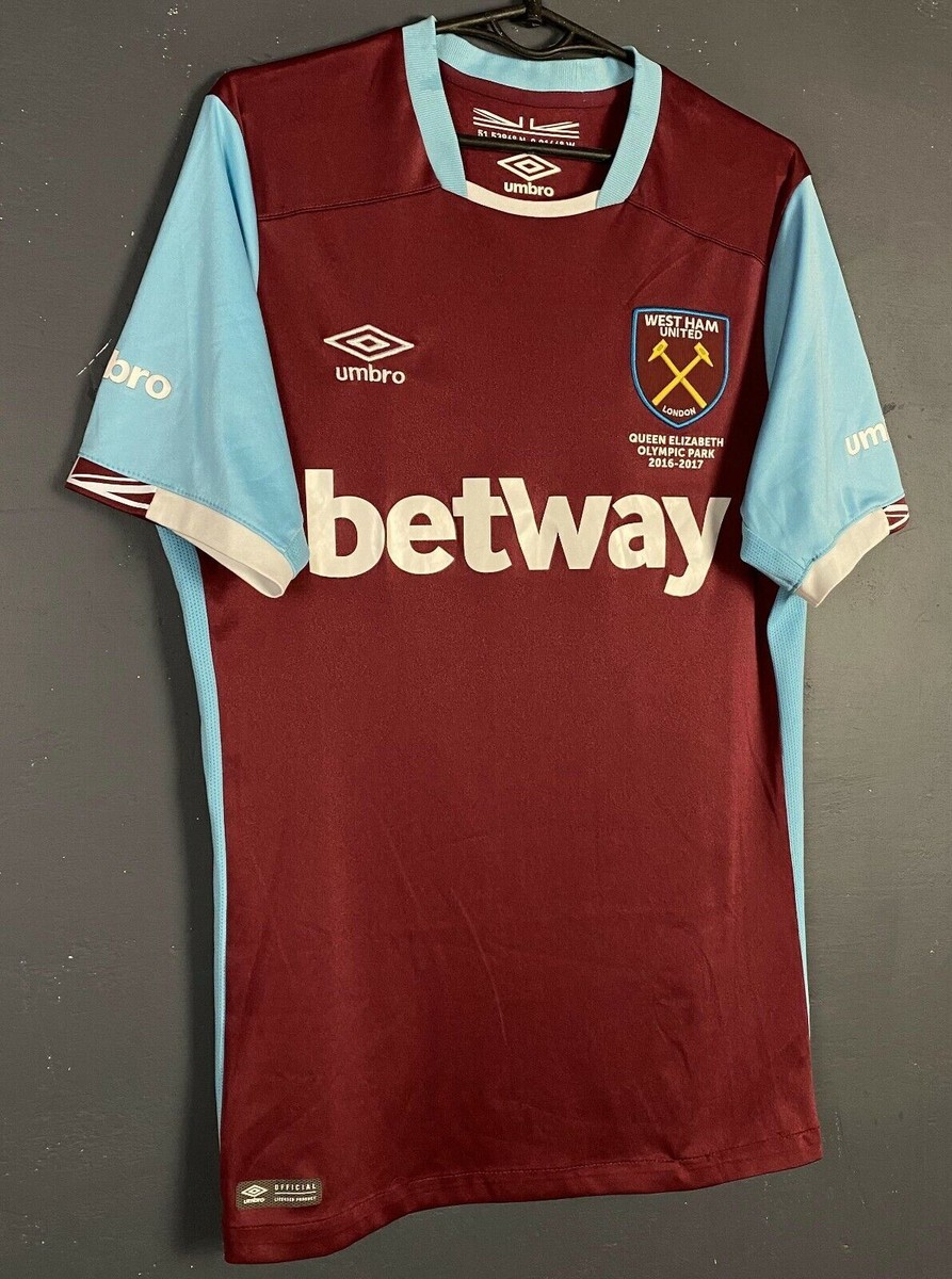 MENS UMBRO FC WEST HAM UNITED 2016/2017 HOME SOCCER FOOTBALL SHIRT