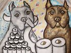Cane Corso Hoarding Tp 13x19 Dog Folk Art Print Animal Collectible Signed