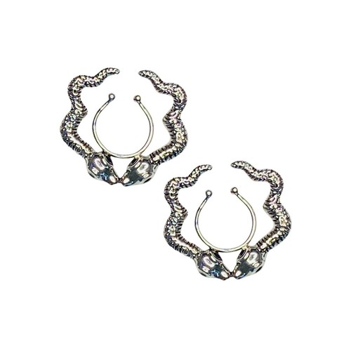 Anillos para pezones Clip en joyería sintética Clip ajustable para adaptarse a dos serpientes diseño - Imagen 1 de 5