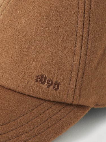 BERLUTI PARIS Embroidered Leather-Trimmed Wool-Blend Felt Baseball Cap Beige M - Picture 4 of 4