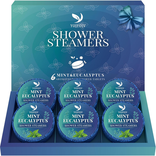 Shower Steamers Aromatherapy, 6-Pack Eucalyptus Shower Bombs with Mint Organic E