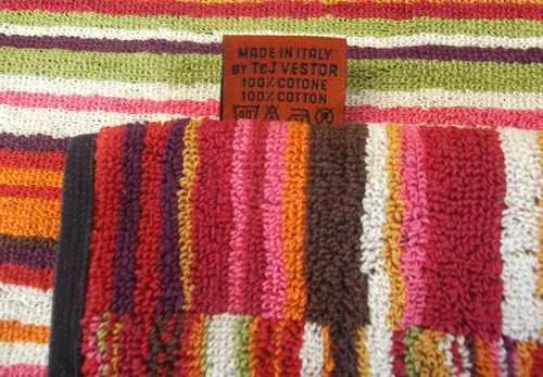 MISSONI ZWEI Handtücher 70x115cm baumwolle FIZZ T59 VINTAGE MADE IN ITALY - Picture 5 of 5