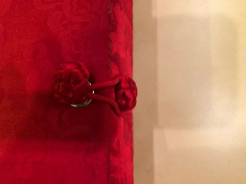 NEW Unused Vintage Silk w Genuine Green Jade Accent WEDDING Photo Album in RED - Picture 8 of 10