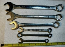 Lot of 6 Combination Wrenches Various brands & Sizes 12 Point Box ends (G)