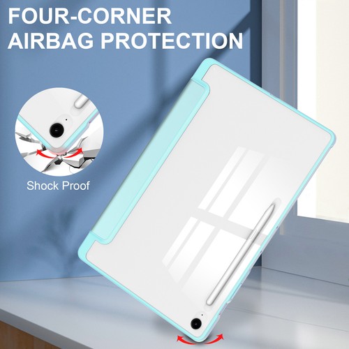 Per Samsung Tab S10 FE+ Plus 2025 Smart Portapenne Antiurto Cover Posteriore Trasparente - Foto 35 di 60