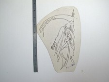 vtg 1960s 1970s Tattoo Flash acetate stencil Bloody Sickle Reaper REP2
