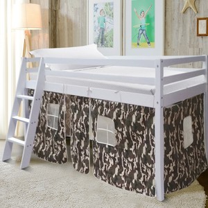 Wood Bunk Bed Boys Girls Pine White Frame 3ft Kids Mid Sleeper