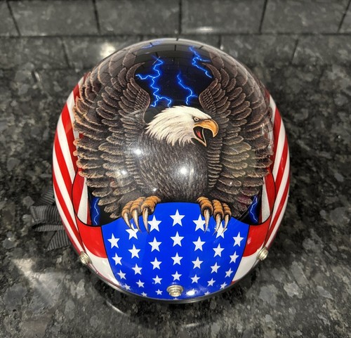 AVG Thunder Half Helmet Eagle American Flag Motorcycle Helmet Made In Italy