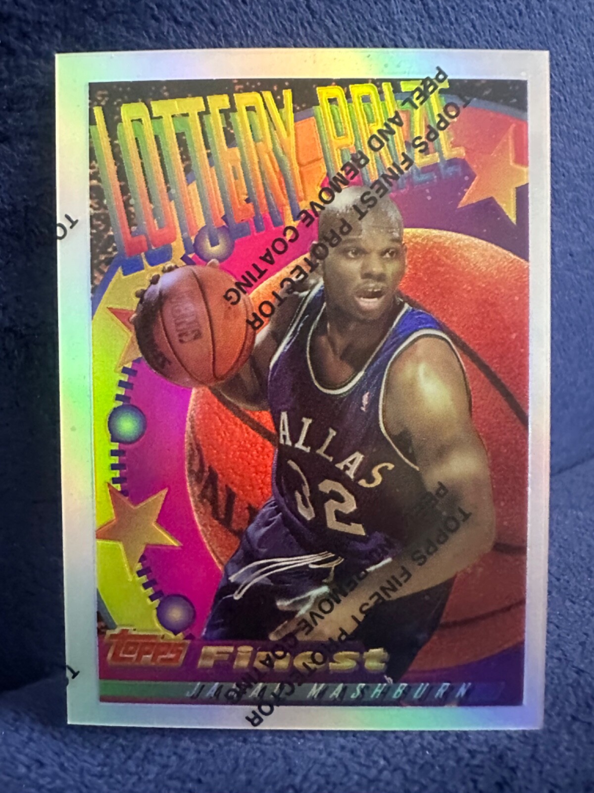 1994-95 Topps Finest Lottery Prize Test Refractor Jamal Mashburn with protector