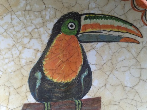 Plato Decorativo Tucán Pintado a Mano Cerámica Venezuela 7.5" Firmado - Imagen 3 de 9