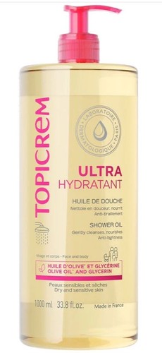 Topicrem Ultra Hydratant Shower Oil 1000ml/1 Litre-Nourishing Dry Sensitive Skin - Picture 4 of 6