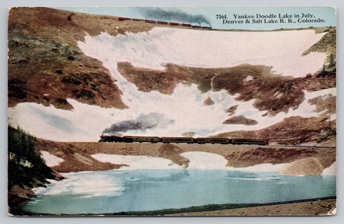 1910 Moffat Rd Colorado, Yankee Doodle Lake Denver & Salt Lake RR Train Postcard - Picture 1 of 2