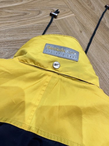 Reebok Athletic Dept Retro Full Zip Navy Blue And Yellow Longline Coat Men’s L - Picture 11 of 14