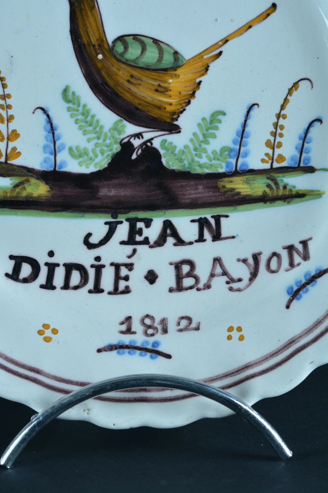 Rare assiette ancienne Nevers Patronymique Jean didié Bayon 19ème Populaire lage prijs