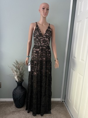 Dress the population black lace order dress - Official Online Store