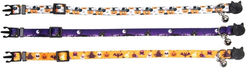 3 Pack Halloween Cat Collar with Bell Breakaway Adjustable - Picture 3 of 12