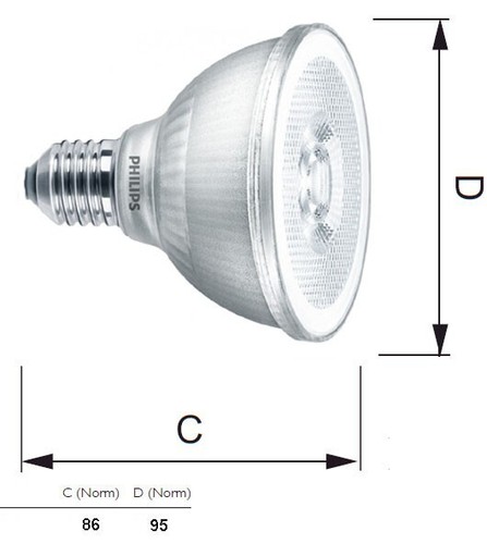 Philips LED PAR30 9.5W E27 ES COB Spotlight 75w Downlight Warm White UK - Picture 3 of 8