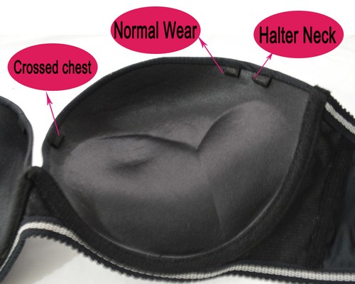 Sujetador Nupcial Súper Push Up Grueso Acolchado Sujetador Invisible Añadir 2 Tazas Lencería Sin Tirantes - Imagen 22 de 42