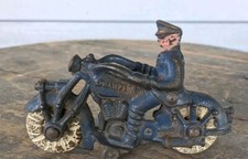 Antique Cast Iron Hubley Champion Policeman Motorcycle