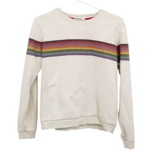 Marine Layer Anytime Sweatshirt Womens S Ivory Casual Retro Preppy Athleisure
