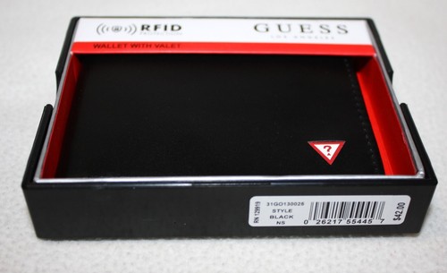 Cartera Hombre GUESS Cuero Negra $48.00 Nueva en la caja - Imagen 11 de 16