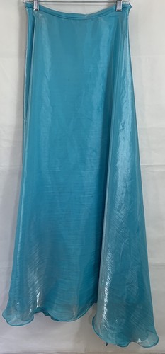Fiesta Formal Sz L 3 Piece Shiny Teal Set Lace Up Strapless Top Maxi Skirt Scarf - Picture 6 of 12