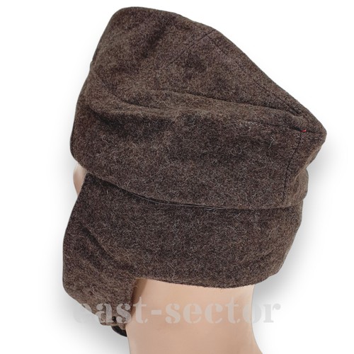Vintage Winter Hat Bulgarian Army Wool Cap Pilotka Cold War Bear Trapper Ushanka - Picture 3 of 6