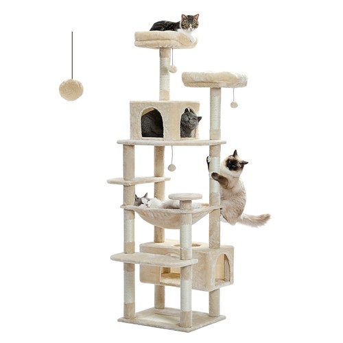 PETEPELA Cat Tree Scratching Post Cat Tower Scratcher Wood Condo House Bed Toys - Picture 24 of 104
