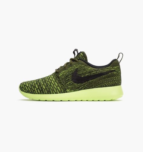 NIKE ROSHE ONE FLYKNIT WOMEN'S RUNNING TRAINING SHOES ROUGH GREEN 704927 301