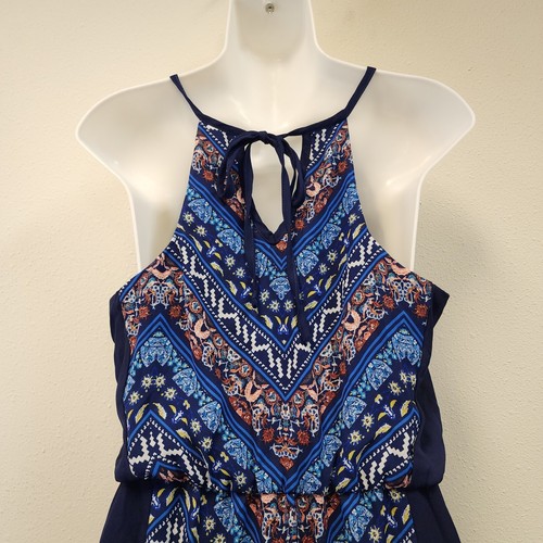Maurices langes Maxikleid M marine bunt Boho Tank Top Neckholder Sommer künstlerisch - Bild 5 von 10