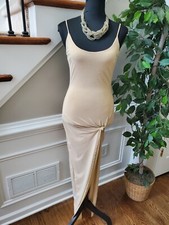 Fashion Nova Women's Cream Polyester ScoopNeck Sleeveless Knee Length Dress XS