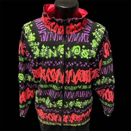 NOS Vtg 80's Ocean Pacific OP NEON Pink Windbreaker REVERSIBLE Streetwear Jacket - Picture 3 of 20