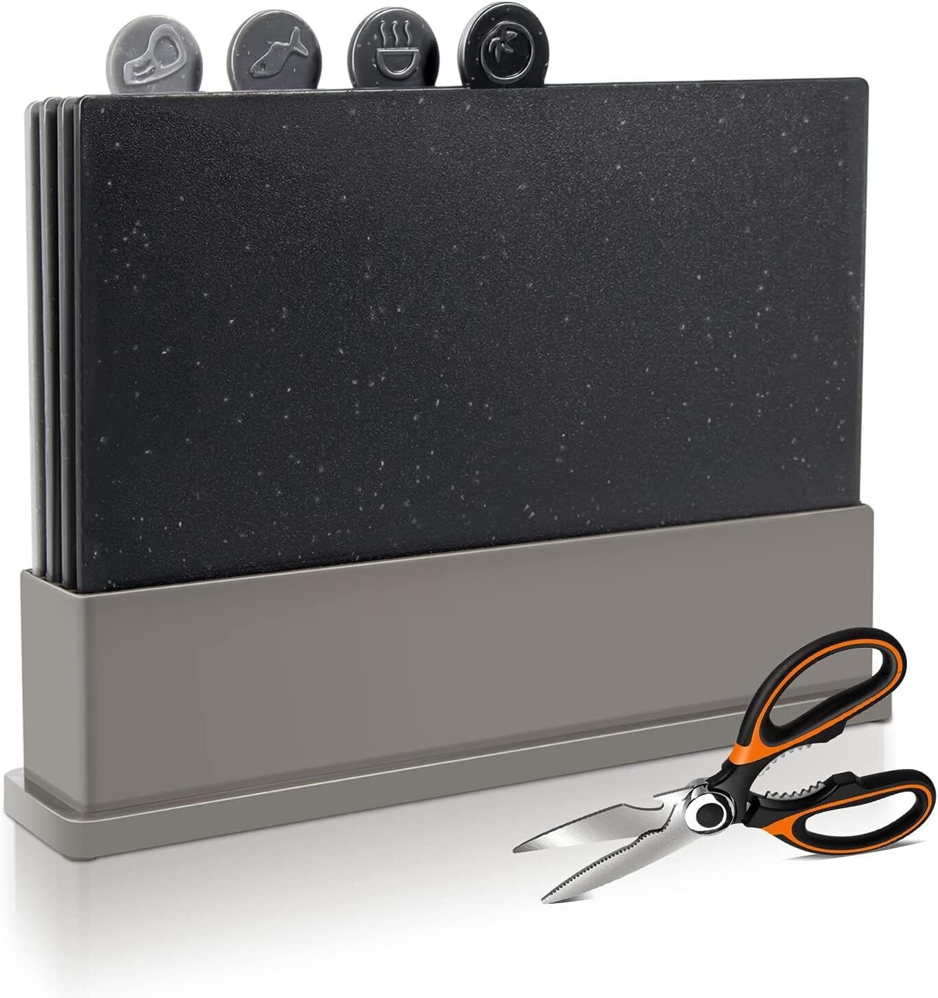 Cutting Board Set for Kitchen Holder - Plastic Chopping Board Set of 4-image