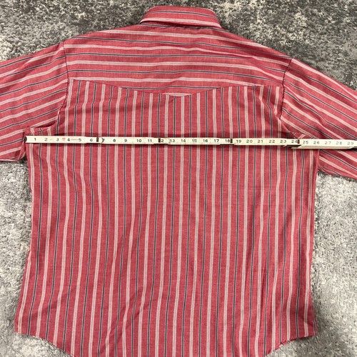 VTG Plains Western Wear Shirt Mens XL Red Striped Pearl Snap Cowboy Rockabilly - 第 6/12 張圖片