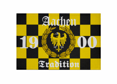 Aufnäher Aachen Tradition Karo Fahne Flagge Patch 9 x 6 cm