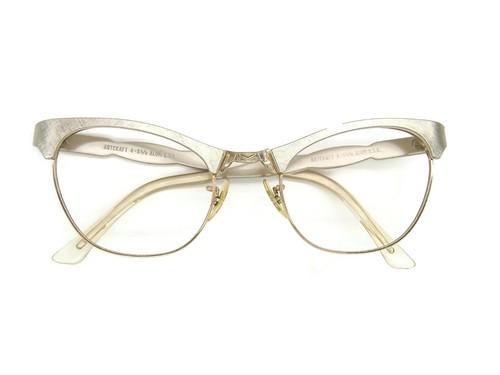Vintage 50er Gold Kunsthandwerk Katzenbrille oder Sonnenbrille Gestell 12Kt Gf 48-20 - Bild 6 von 8