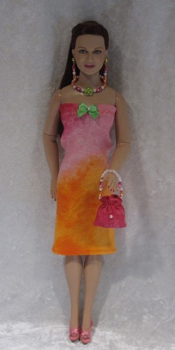 Made to fit Newly Sculpted EMME #59 Handmade Dress, Purse, Necklace & Earrings - Picture 1 of 3