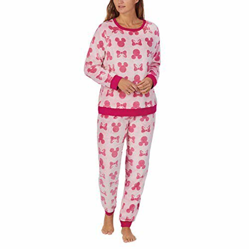 Disney Minnie & Mickey Mouse Damen Jogger Lounge gemütliches Schlafset grau rosa - Bild 5 von 12