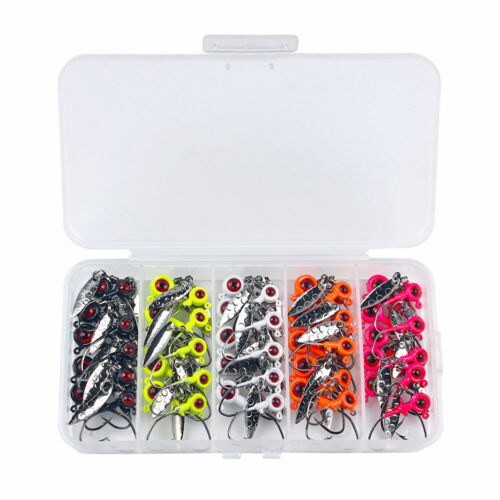 50pcs/box Spoon Lead Jig Head Fishing Hooks Crappie Lure Bait Kit Tackle Set - Picture 1 of 16