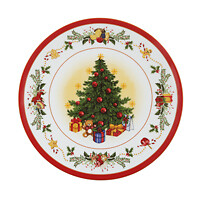 Panettone Teller Weihnachtsbaum 31 cm Porzellan rot - Bild 5 von 5
